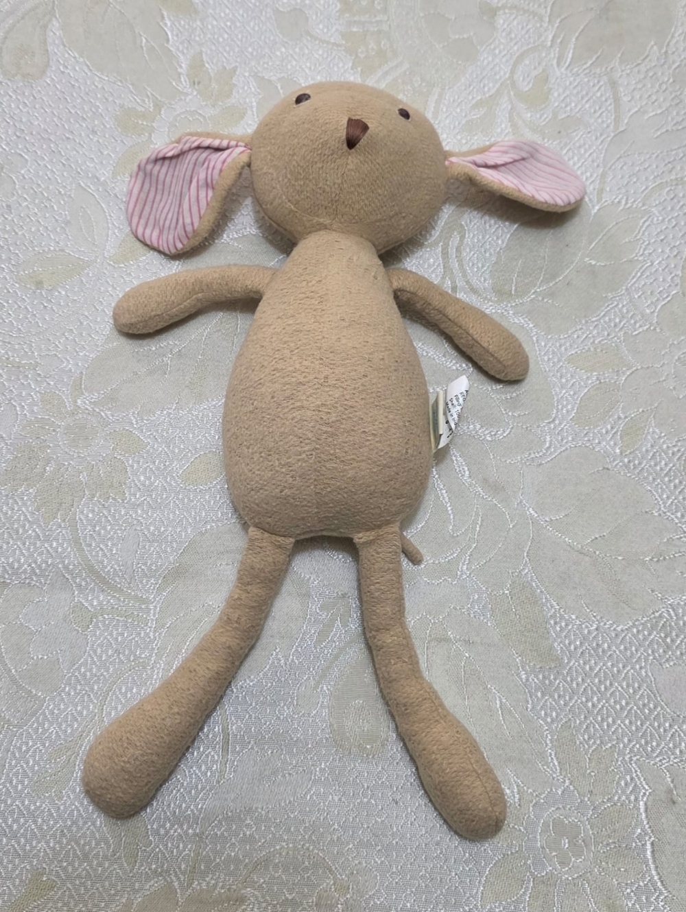 2012 Hazel Village Annicke Mouse Tan #1150 Red White Striped Ears Plush Toy Doll